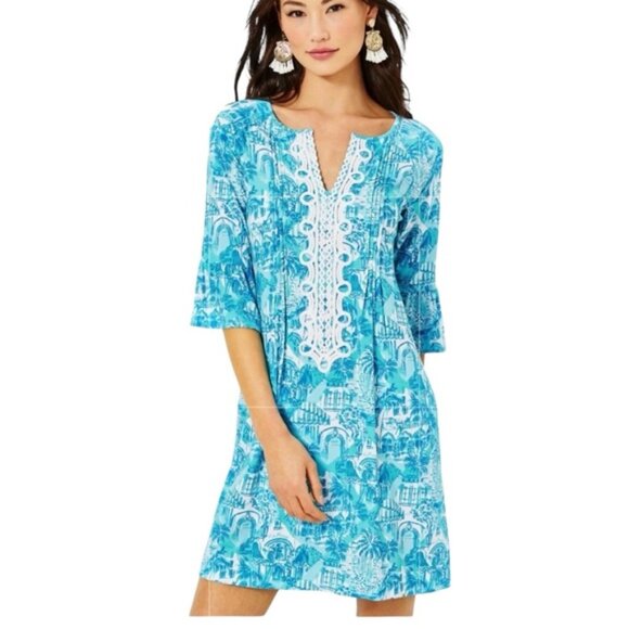 Lilly Pulitzer Krysta Dress Sunny State of Mind Mini-Shift Size Medium - Picture 1 of 8